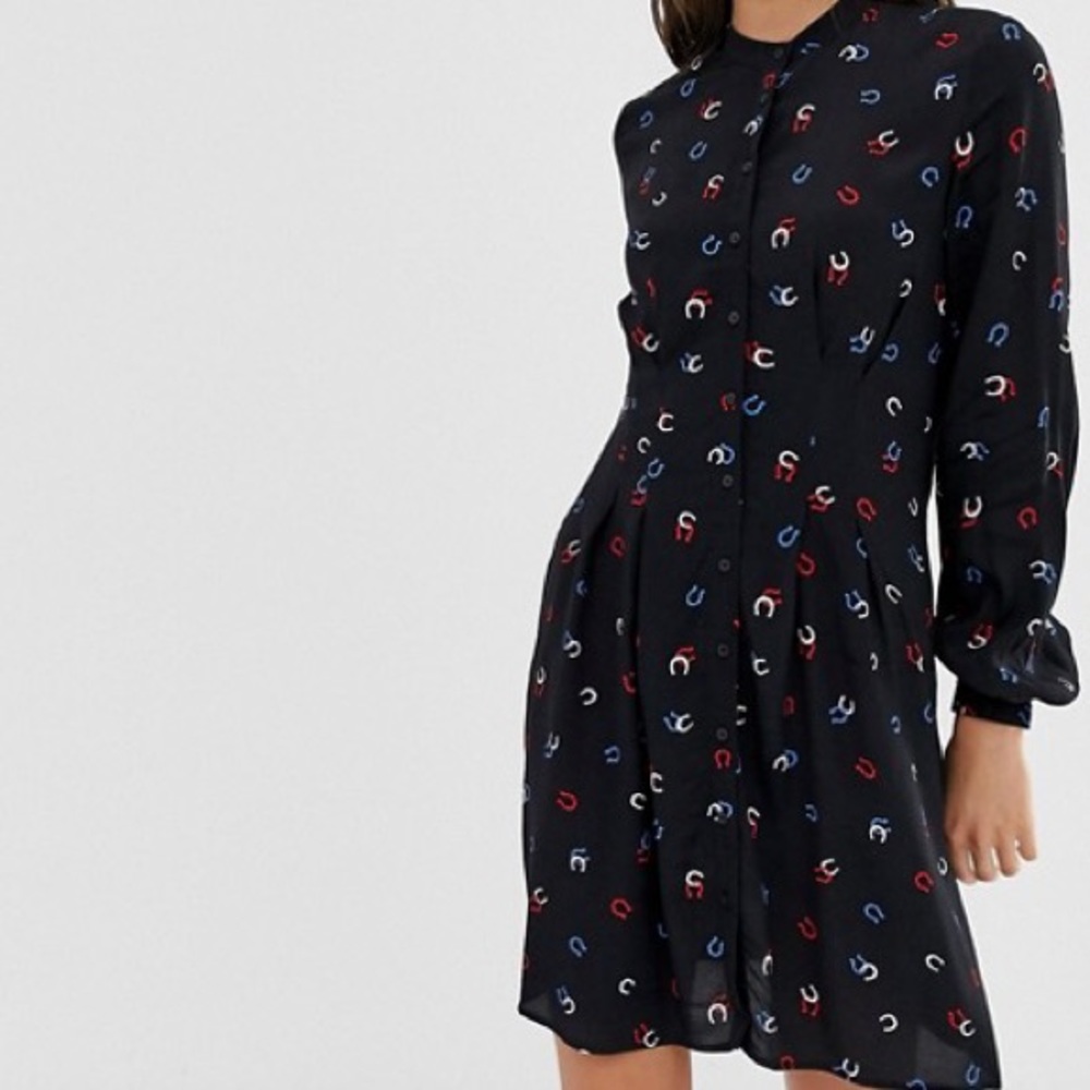 Warehouse horseshoe print shirt dress